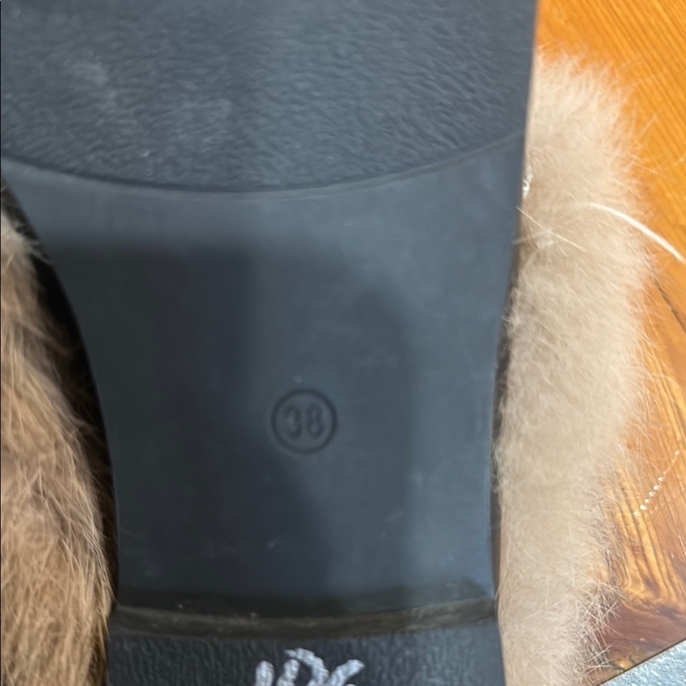 Women's Black Faux Leather Loafers with Fur Lining - Picture 3 of 10
